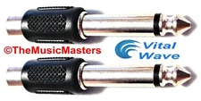 (2) 1/4" Male Mono Plug to Single RCA Jack (F) Audio Cable Cord Adapter VWLTW