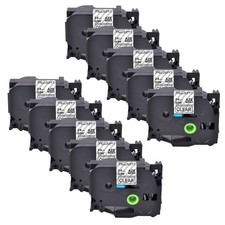 10PK Extra Adhesive Black on Clear Label Tape For Brother TZ TZe S151 24MM