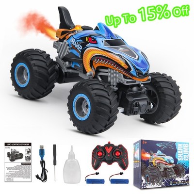 1:16 Remote Control Monster Truck, All Terrain  Music Shark Car w/ 2 Batteries