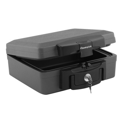 Fireproof and Waterproof Safe, Black Portable Lock Box with Key Lock and Carr...