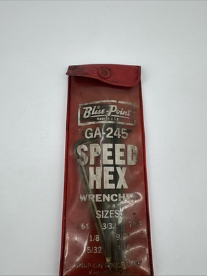 #ad SNAP ON TOOLS Blue Point GA 245 Speed Hex Allen Wrenches Set Case Made In USA $9.95