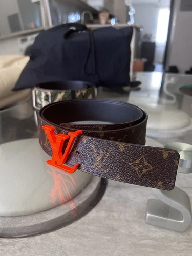LOUIS VUITTON（LV） Cintura Louis Vuitton marrone arancione taglia 90 36 autentica di Virgil Abloh spedizione rapida
