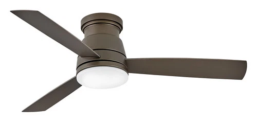 Trey LED 52" Indoor/Outdoor Flush Mount Ceiling Fan in Metallic Matte Bronze - Picture 1 of 2