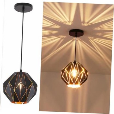 Pendant Light Industrial Vintage Pendant Lamp Retro Black with Gold A