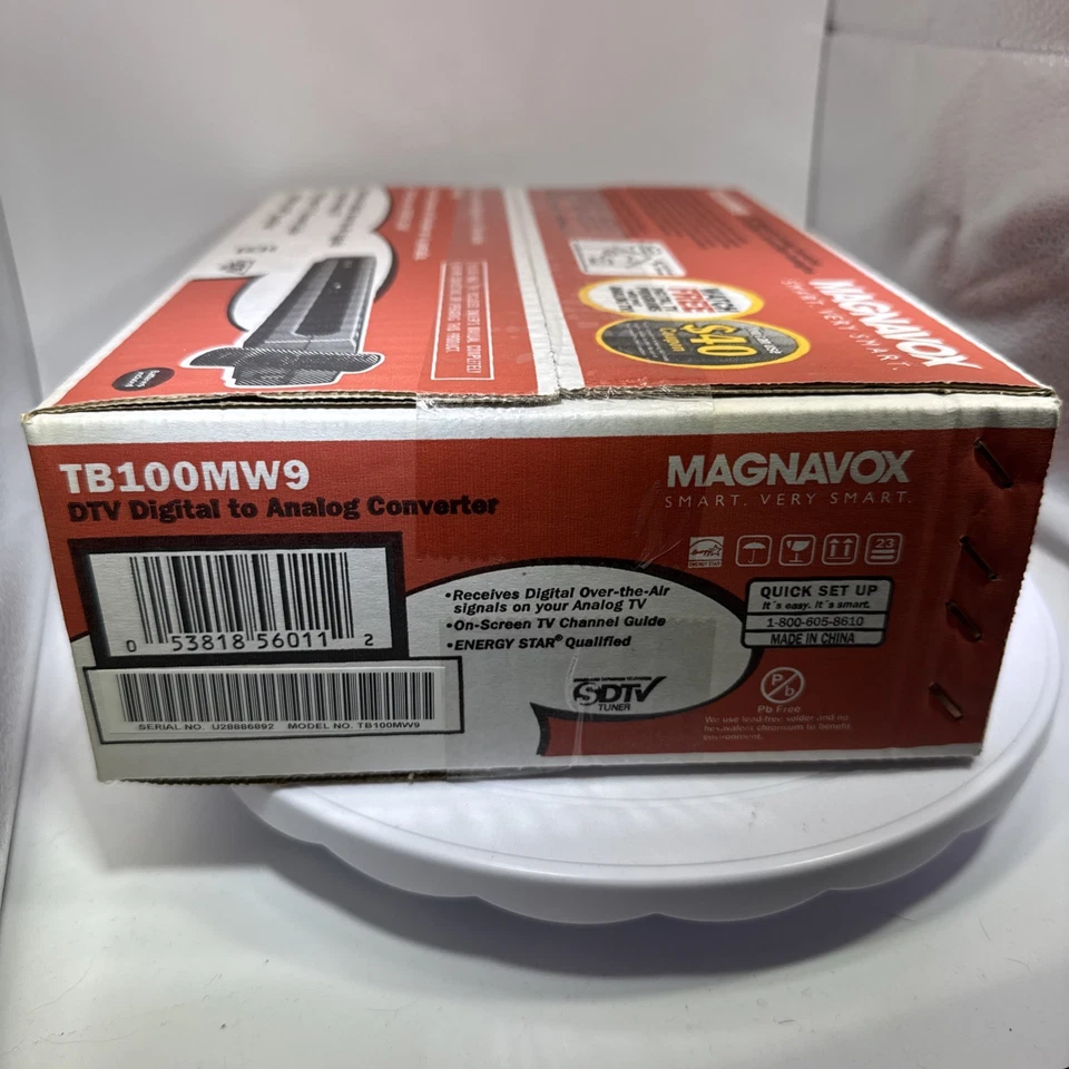 Magnavox DTV Digital To Analog TV Converter TB100MW9 w/ Remote Brand New Sealed - Image 4 of 4