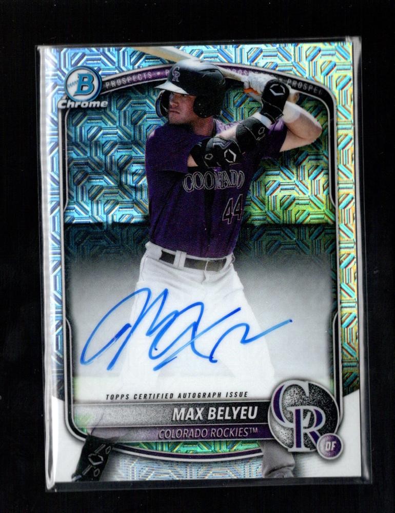 2025 Bowman Draft #BMA-MB Max Belyeu Chrome Prospect Autographs Mojo Refractor