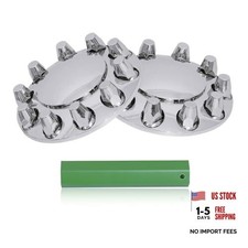 Chrome ABS Plastic Front Hub Caps Wheel Axle Covers with 33 mm Screw on Normal