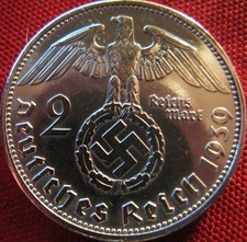 Germany 2 Reichsmark 1939 Year-Beginning of World War II-SILVER COIN III REICH