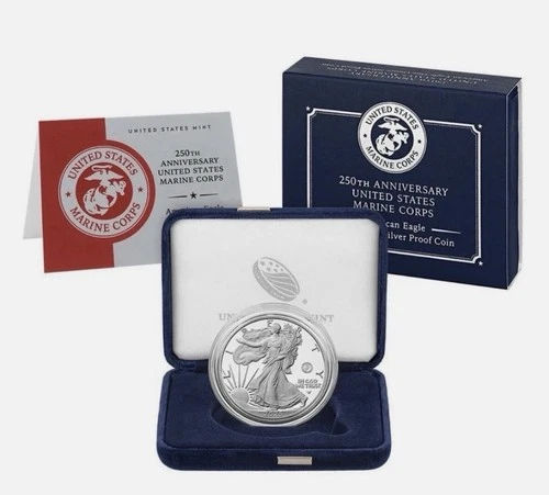 250th Anniversary Marine Corps American Eagle One Ounce Silver Proof Coin