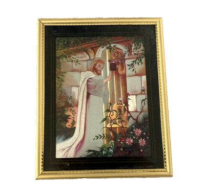 Vintage Framed Picture/Print Jesus Christ Knocking At Door - Nice!! | eBay