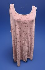 VTG Cotton Pink Floral Nighty Sleeveless Nightgown coquette Bow Fits Womens XL