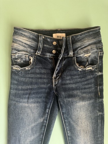 BKE Blue Bootcut Girls Size 7 Jeans. Adjustable Waist. Vintage Fading - Picture 5 of 12