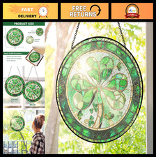 St. Patrick's Day Stained Glass Suncatcher - 6" Shamrock Decor, Irish Gifts for