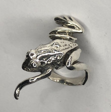 Sterling Silver FROG Ring 7g Statement Lrg 7g Wrap Around Froggy Ring Size i 1/2