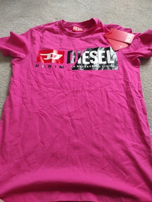 Mädchen Diesel Denimpink T-Shirt Alter 12 perfekt für   neu mit Etikett