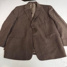 Lauren Ralph Lauren Men's Sport Coat 48R Brown Herringbone 100 Wool Blazer
