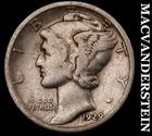 1929 Silver Mercury Dime - Scarce  Better Date  No Reserve  #K1536