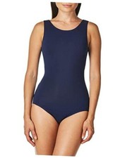 Women's High-Neck Tank Leotard Medium Navy