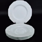 4 Vtg Indiana Colony Harvest Grape 9 3/4" Round Dinner Plates Milk Glass READ