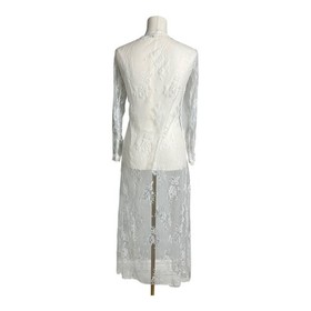 Avidlove White Lace Kimono Robe Sheer Lingerie Wedding Stripper Dancer Sexy S
