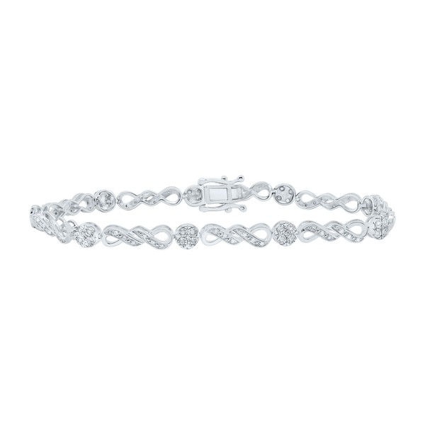 925 Sterling Silber Diamant Damen Doppel Unendlichkeit & Kreis Armband 1/3 Karat-image