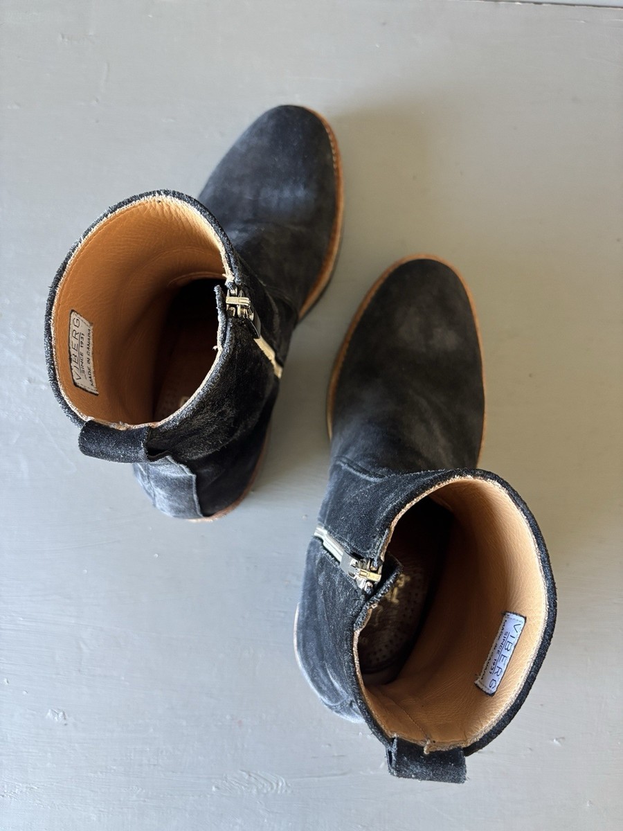 Viberg Side-Zip Boots Black Waxed Reverse Camel (Uk 7/Us 8  display picture 1