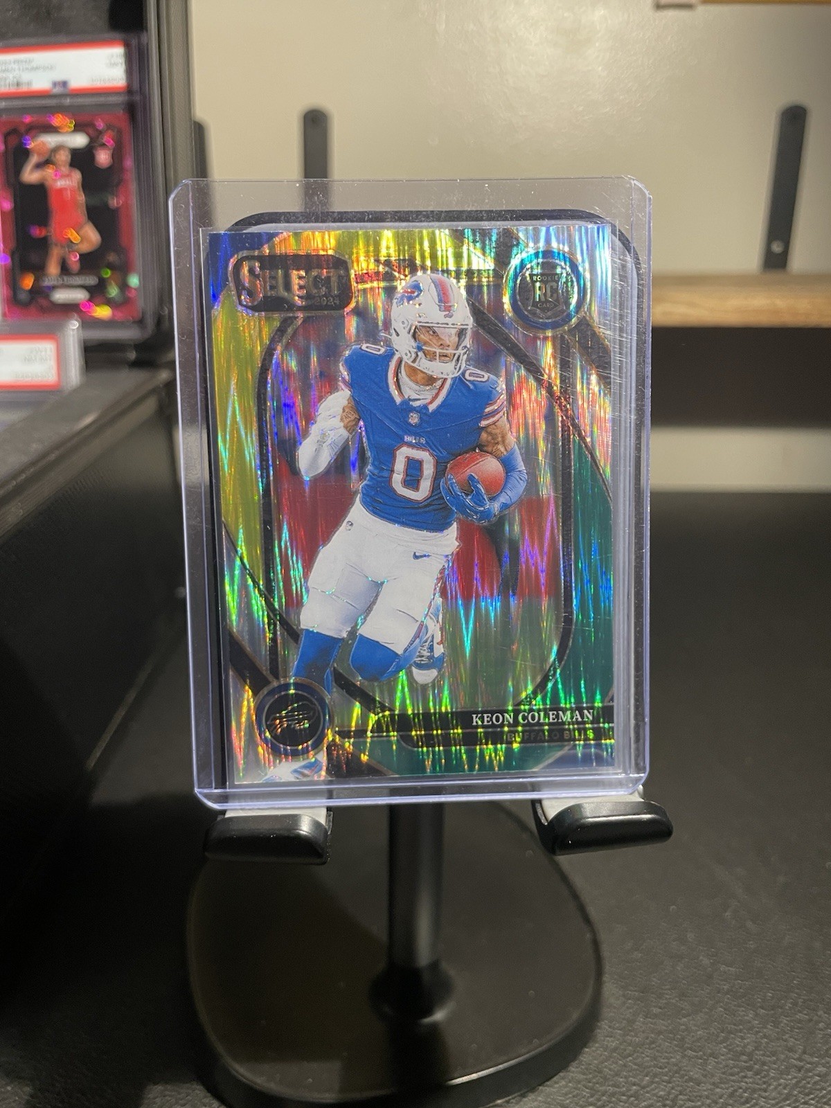 2024 Panini Select - Club Level Keon Coleman #280 Green & Yellow Shock Prizm