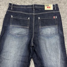 Southpole Jeans Mens 42 Blue Denim Wide Leg Baggy Skater Hip Hop Rap Y2K Red Tab