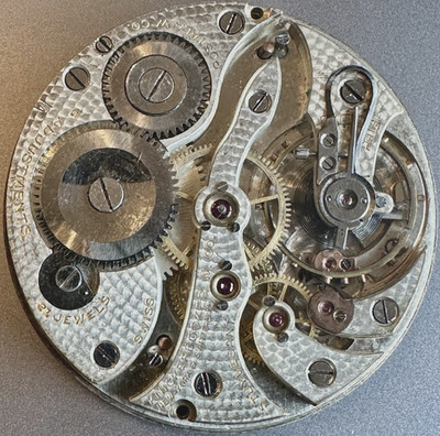 * 12S POSTALA Nickerbocker 21J 3 Adj  Swiss  OF PS  Pocket Watch Movement N50