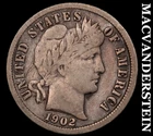 1902-S Barber Dime - Scarce  Very Fine  Semi-key  Better Date  #J9730