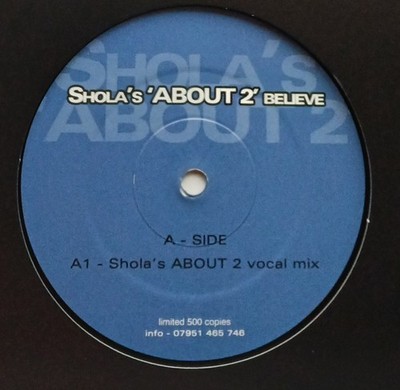 Vinyl Record - Shola Ama, Shola's 'About 2' Believe 12'' Limited 500 Only UK 2002