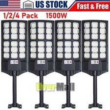 1-4 Lampara Solar Luces De Calle LED Con Sensor Para Exterior Patio Jardin 1500W
