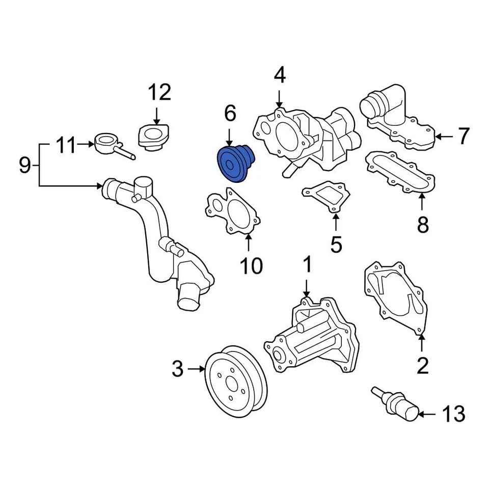For Infiniti QX56 2004-2013 Infiniti 212001LA1A Engine Coolant Thermostat Foto 3 de 4