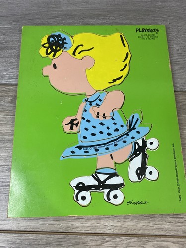 Vintage Playskool Peanuts Wooden Puzzle - Sally Whee-ee-ee! #230-6 - Schulz 1960 - Picture 1 of 12