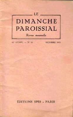 Der Pfarrsonntag Nr. 10 Oktober 1955 | Cocart Abbé | Guter Zustand