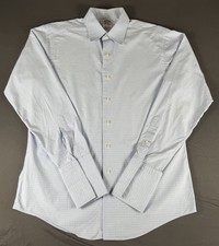 Brooks Brothers 1818 Shirt 16-35 Blue Check Egyptian Cotton Italy USA