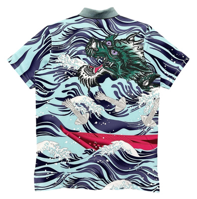 Greyson Mythical Sea Dragon Skystone Golf Polo Men's Large