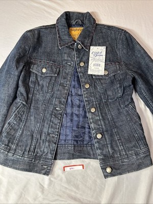 Comfort Denim Button Up Jacket With Rhinestones Large New With Tags