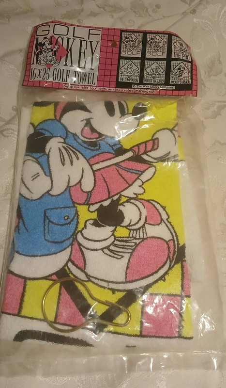 Vintage Disney Minnie Mouse Golfbag Towel With Clip Retro Towel NOS
