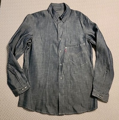 VTG LEVIS ENGINEERED GARMENTS RAW DENIM GROMMETS BUTTON DOWN TWISTED SEAMS rare