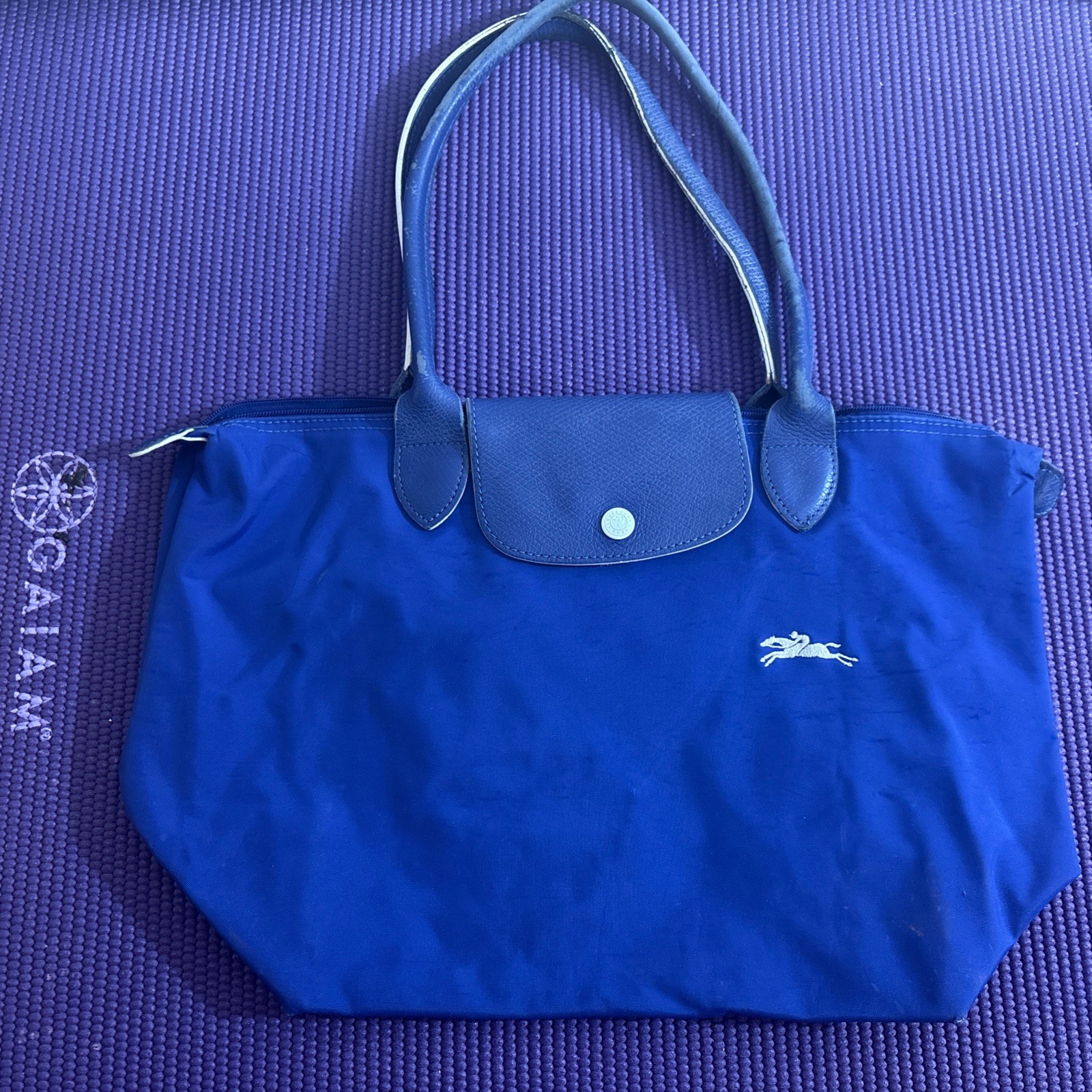 Cobalt Blue Longchamp Medium Le Pliage Club Shoulder Tote