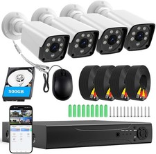 H.265+ 5MP Wired Security Camera DVR Kit 4x Outdoor IR Night Vision 500GB HDD