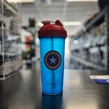 Marvel Captain America Shaker W/Mixing Rod and Coil  24oz *New* FREE SHIPPING!!