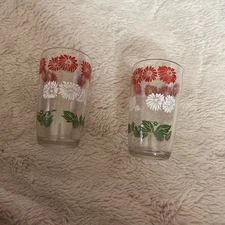 Set of 2 Vintage 1955 Bachelor Buttons Kraft Cheese Spread Swanky Swigs Jar