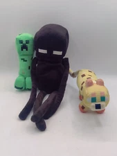 Minecraft Plush Lot of 3 Ocelot Enderman Creeper Mojang