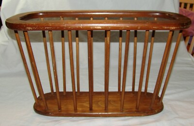 Cornwall Wood Wooden Magazine Rack Holder Vtg MCM Mid Century
