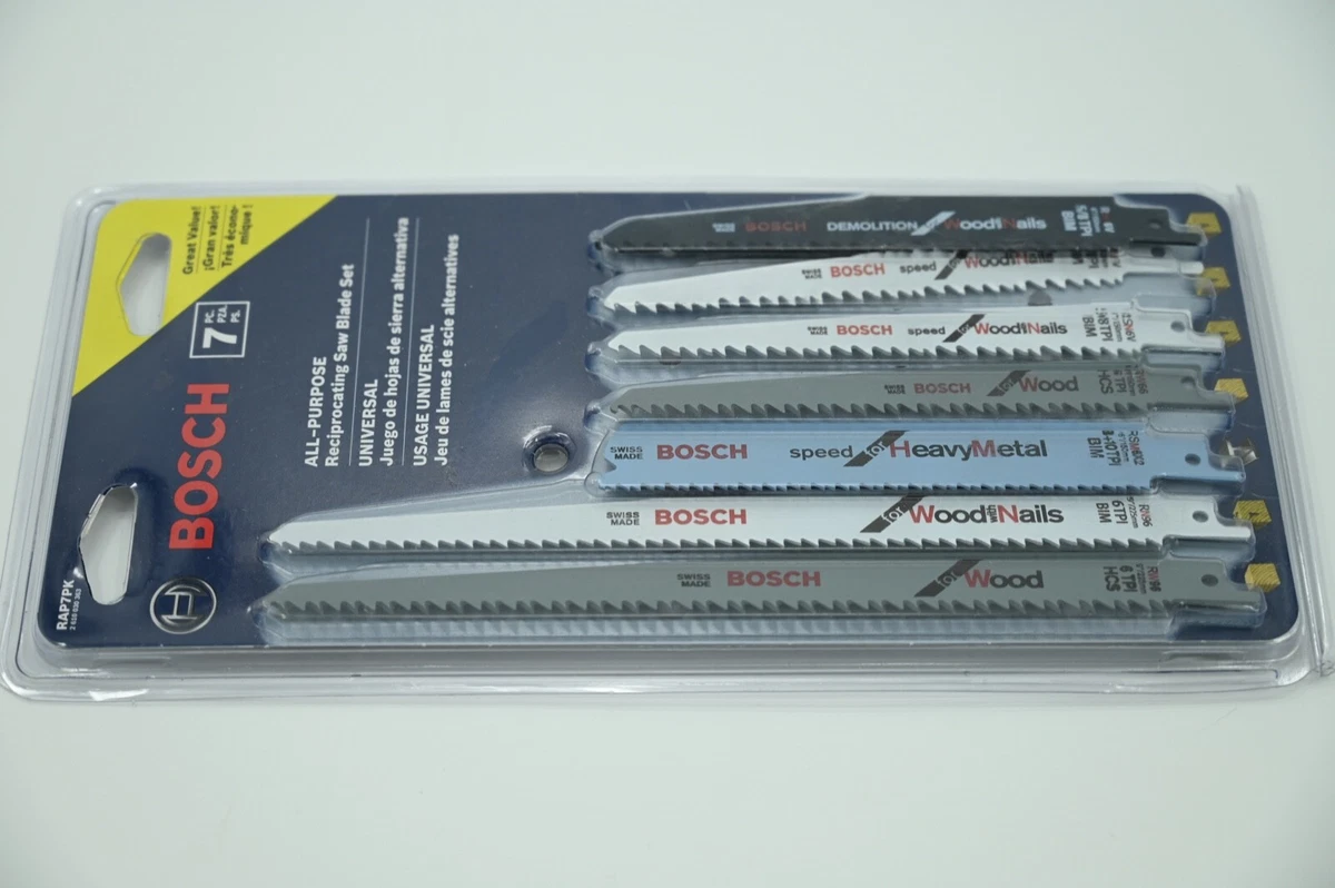 Bosch RAP7PK 7 Piece All Purpose Reciprocating Saw Blade Set NIP
