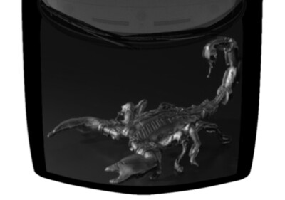 Robotic Scorpion Metallic Cyborg Bug Gray Truck Wrap Vinyl Car Graphic Decal
