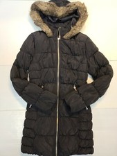 Divided By H M Women 8 Black Puffed Hooded Full Zip Up Jacket Coat
