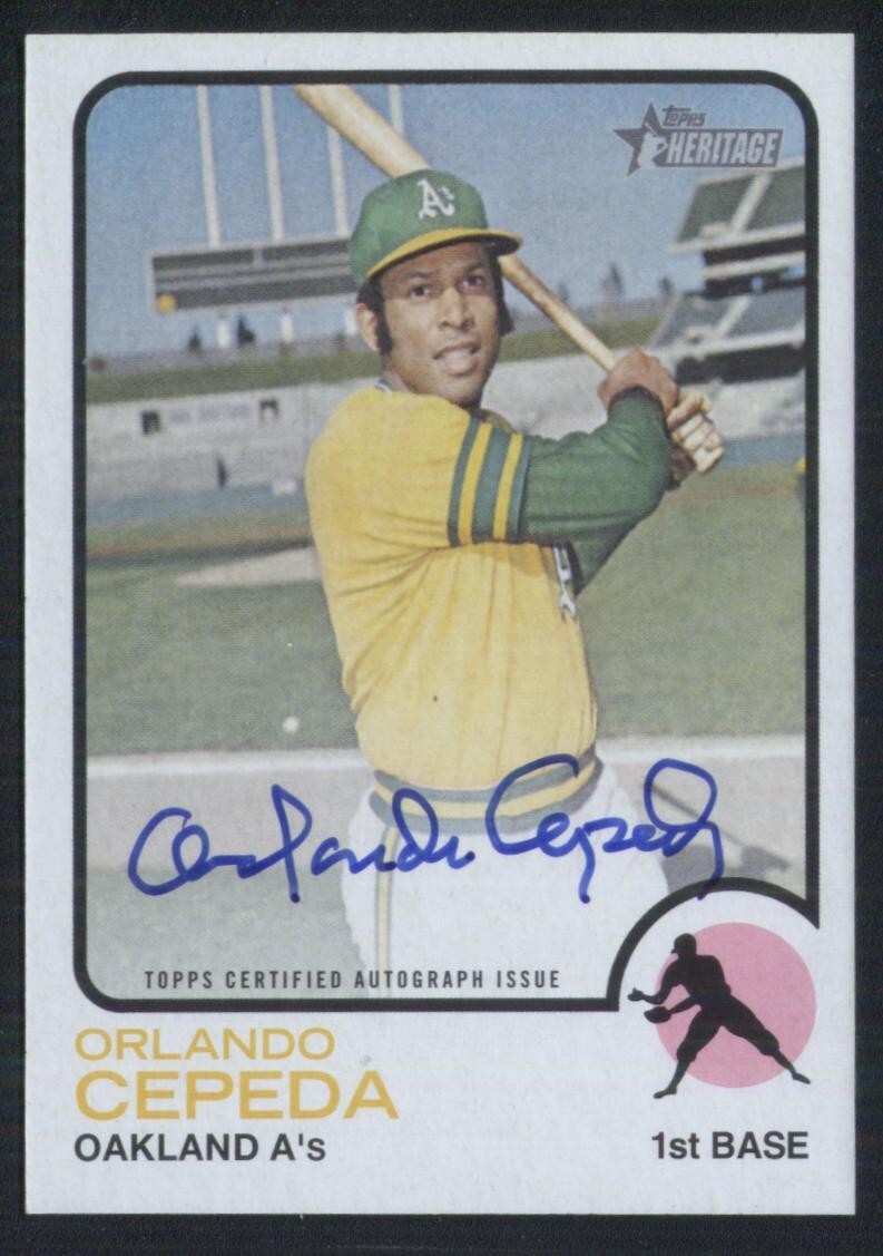 2022 Topps Heritage Orlando Cepeda Real One auto Oakland Athletics HOF